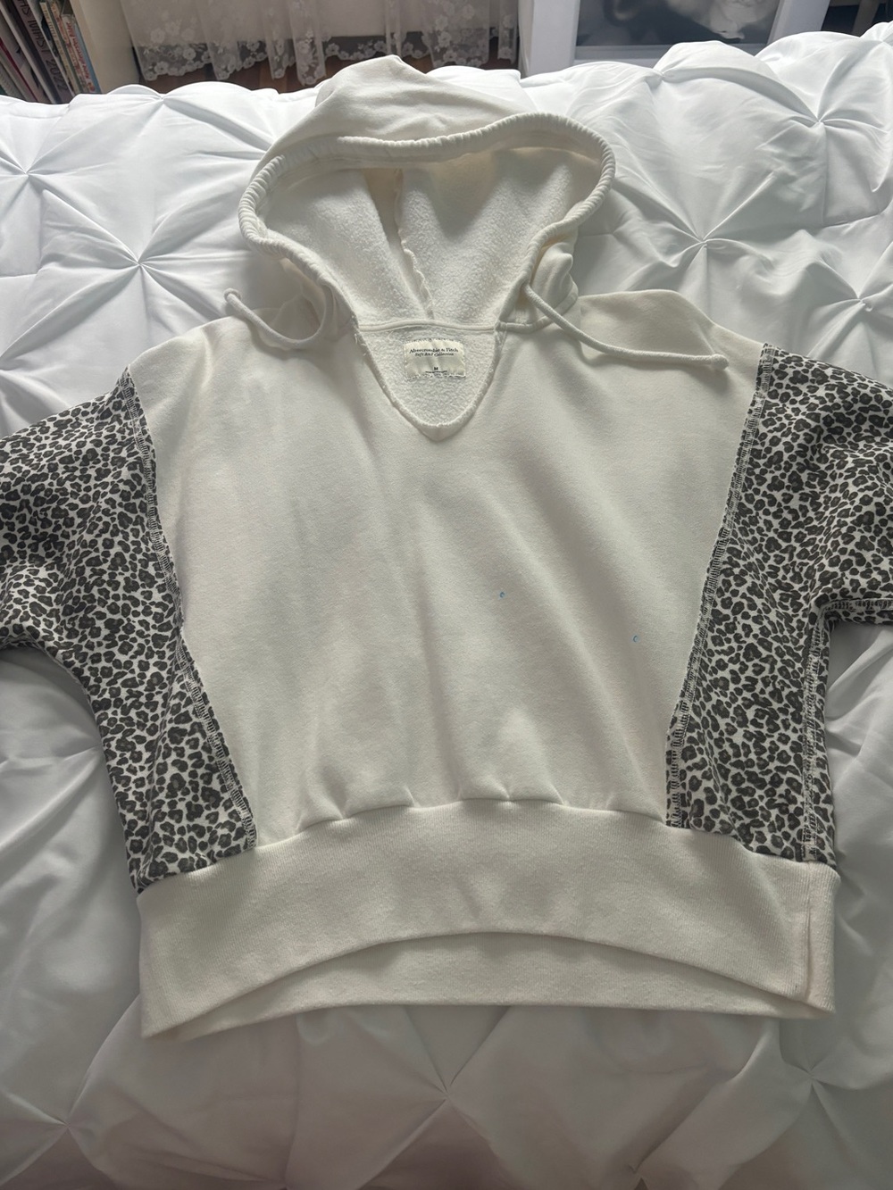 Abercrombie & Fitch White Pullover Hoodie